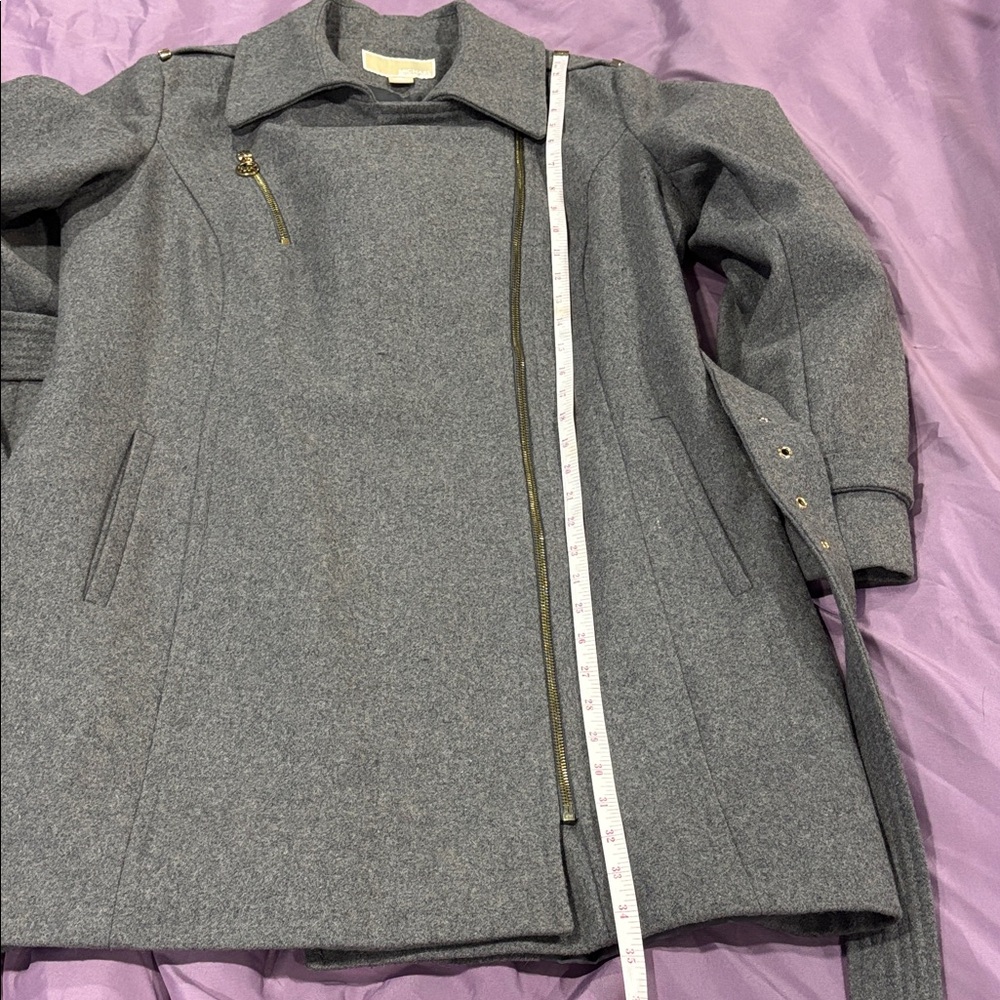 MICHAEL Michael Kors Charcoal Trench Coat with Gold Details - Picture 11 of 14